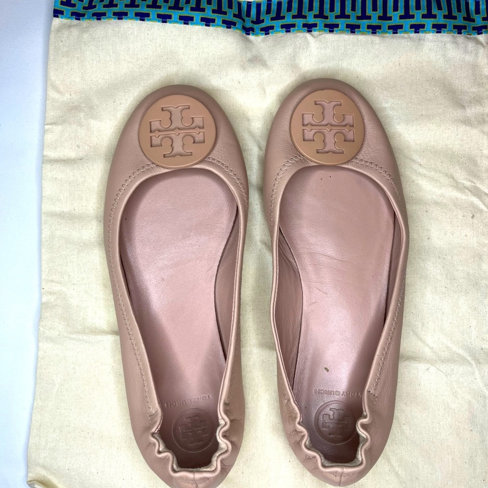 Tory Burch Tan Leather Ballet Flats